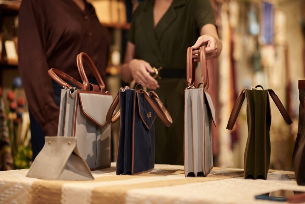 Shopping Assistant Showing Bags Shopping Assistant Showing Bags